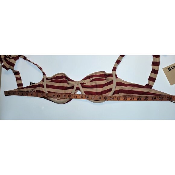 SAME LOS ANGELES 2 PC BIKINY WOMENS The Lady Bra And Rucched Bottom Stripped LAR - Picture 12 of 14